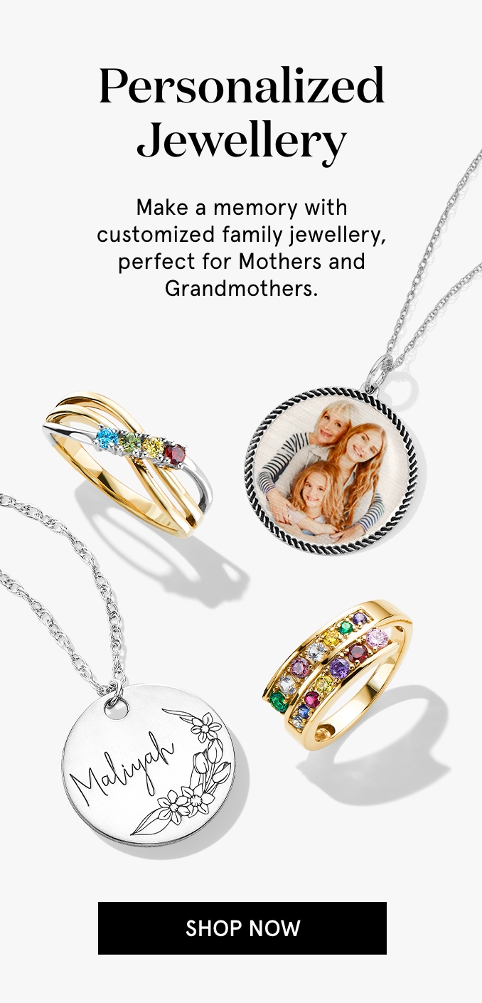 Personalized Family Jewellery - Make a memory with customized family jewellery, perfect for Mothers and Grandmothers.