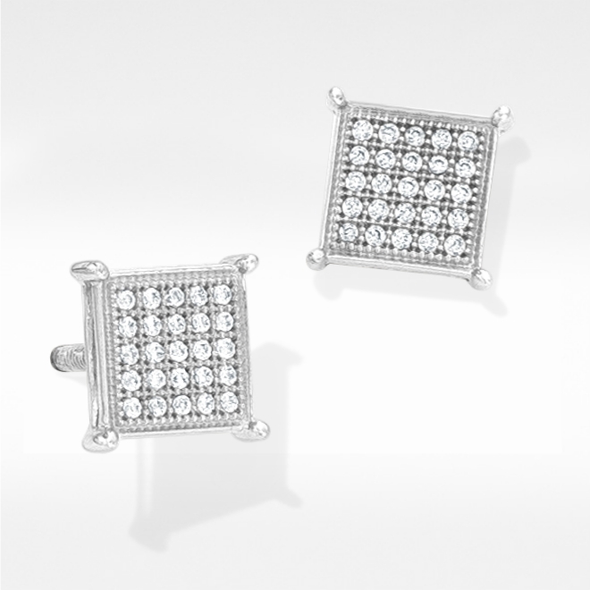 10-18K White Gold Earrings - The perfect complement to your sophisticated style and beauty.