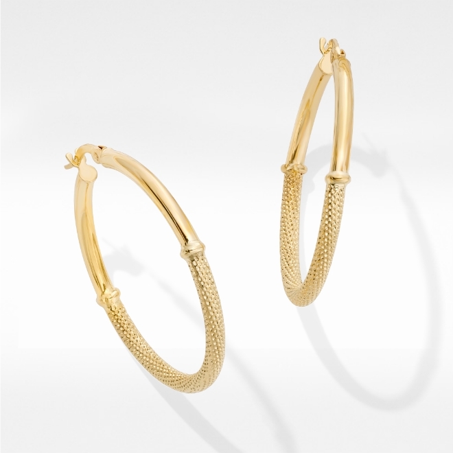 10-18K Yellow Gold Earrings - Uncover everlasting allure in every pair.