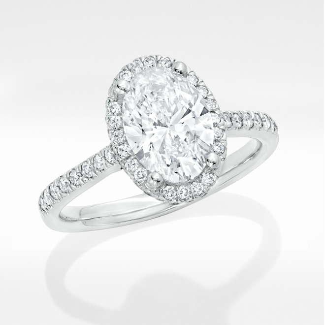Halo  - Make a statement with a halo ring, a center diamond surrounded by smaller diamonds.