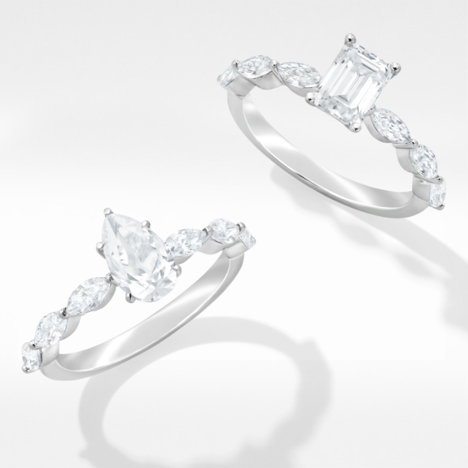 Solitaire with Side Accents - Elevate your solitaire ring with side accents for added sparkle and brilliance.