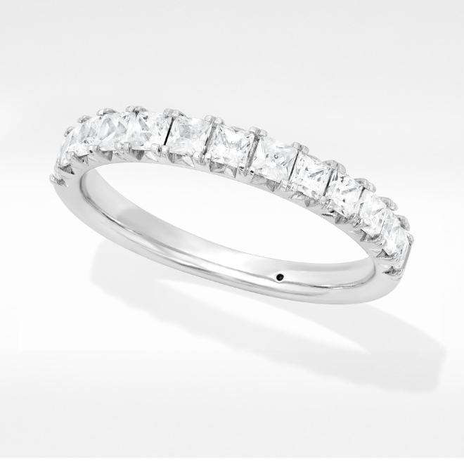 Pave - Small diamonds set closely together on this band create a line of shimmer and shine.