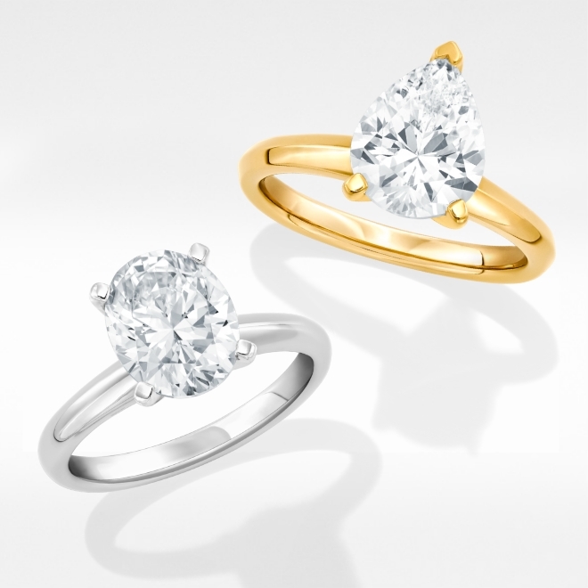 Solitaire - A classic choice featuring a single, stunning diamond that shines as bright as your love.