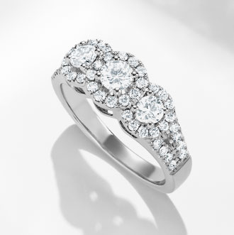 Three-Stone - Celebrate past, present, and future with a three-stone ring that tells your love story.