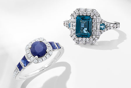 Gemstone Engagement Rings - Pop the question with a pop of color from their most cherished gemstone.