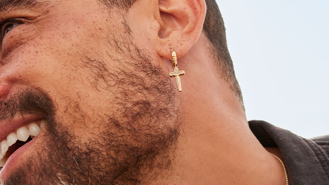 Men's Earrings - Discover bold and sophisticated men's earrings that make a statement. 