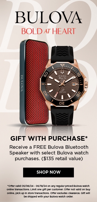 Bulova - Gift with free purchase*.Receive a FREE Bulova bluetooth speaker with select Bulova watch purchases. ($135 retail value)