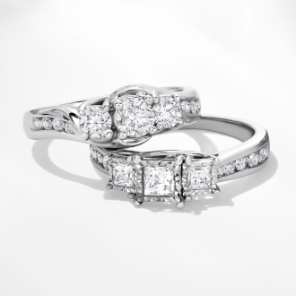 Three-Stone - Celebrate past, present, and future with a three-stone ring that tells your love story.