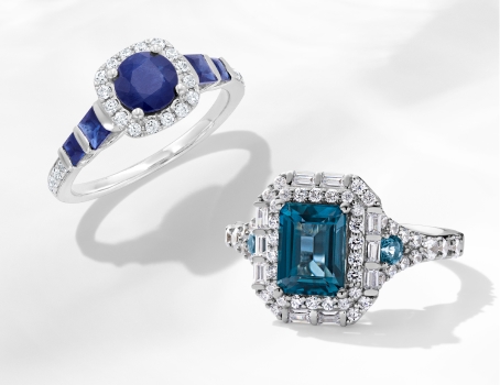Gemstone Engagement Rings - Pop the question with a pop of color from their most cherished gemstone.