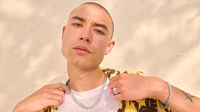 Man wearing bold and modern men's jewelry from KAY