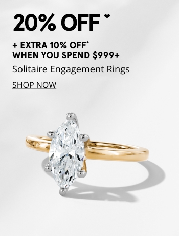 20% OFF❤ Select Solitaire Engagement Rings + Extra 10% Off When You Spend $999+