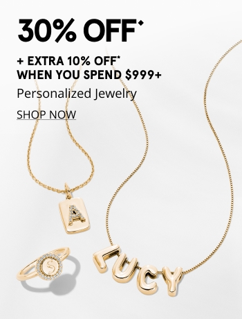 30% OFF⬥ Personalized Jewelry + Extra 10% Off When You Spend $999+