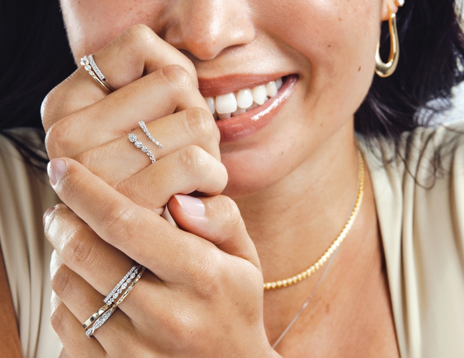 Stacking Rings Guide - Get a fresh look with the jewellery you love. Our guide will give you step-by-step tips on how to create the perfect ring stack.