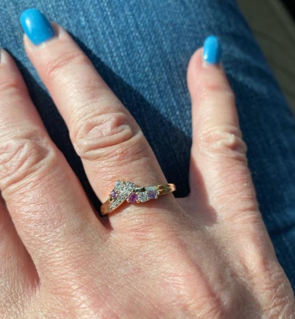 "Ordered online. Beautiful ring. The fit was perfect. Great quality."