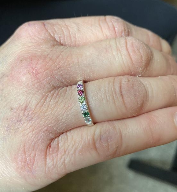 "This ring turned out absolutely amazing! My mom loves it so much it is just what I hoped it would be!"