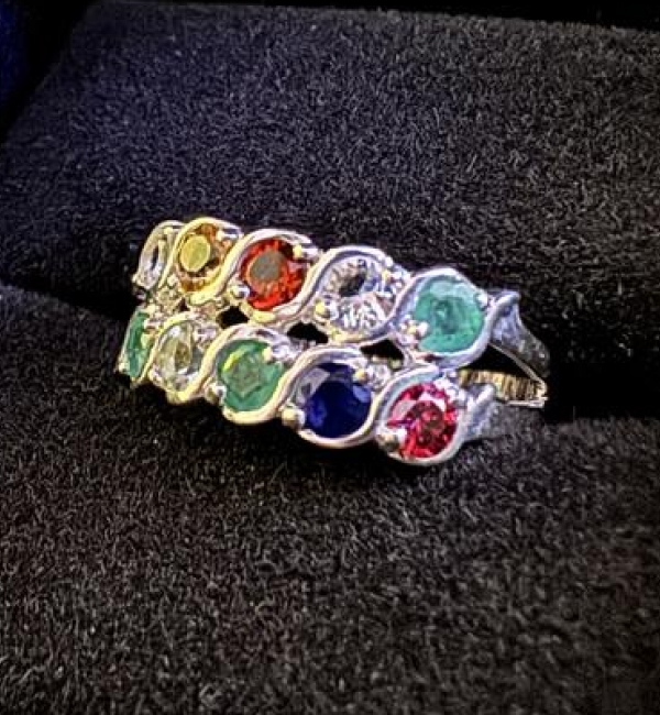 "Nice sized stones. I purchased the sterling silver with real gem stones due to price point.. It’s a nice option as you really can’t tell that isn’t not while gold. I think it looks great. I hope my mom loves it!"