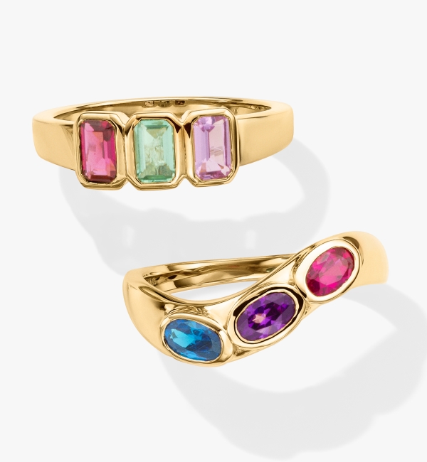 Mother's Rings - Engrave a special date or name and pair it with a meaningful birthstone for a family ring that keeps the ones she loves close.