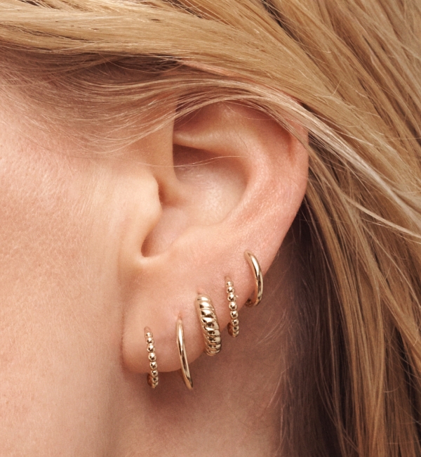 10-18K Gold Hoops 	