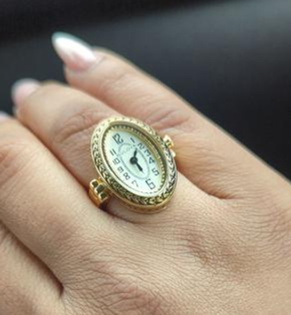 "It's a classic piece, perfect if you want to make a statement. I had a 1920's themed wedding and all the groomsmen got pocket watch, so my gift to myself was this ring watch!"	