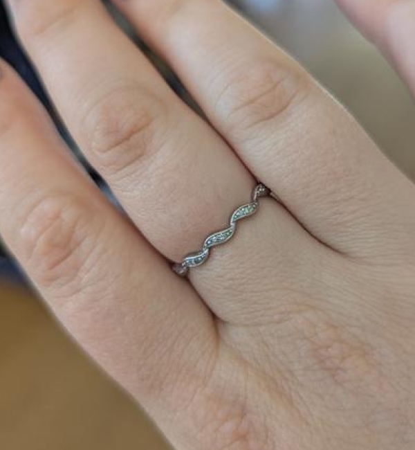 "So cute and dainty. Look beautiful alone and with other ring."	