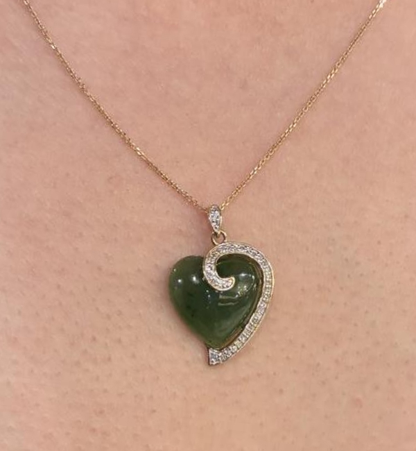 "This necklace is just stunning. I normally don’t even look at jewellery with jade, because I used to think it was more so for elderly people, but this necklace is gorgeous."		