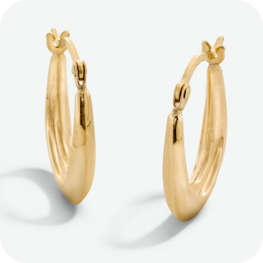 10K Hollow Gold Hoops