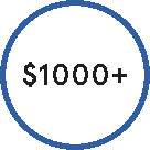 $1,000+